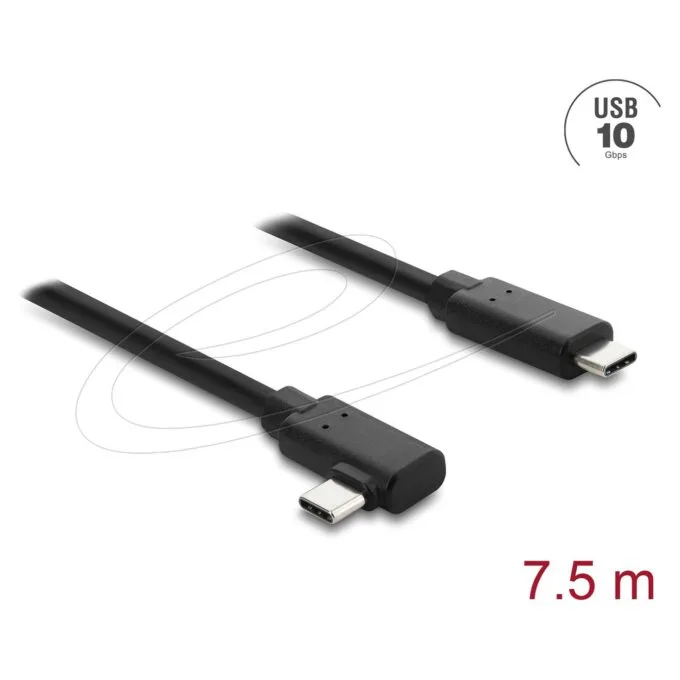 Delock Aktives Optisches Kabel USB 10 Gbps USB Type-C Stecker zu Stecker gewinkelt 7,5 m — image 1