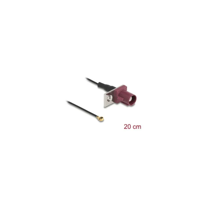 Delock Antennenkabel FAKRA D Stecker zu MHF® I Stecker 1.13 - 20 cm 1 vorgestanztes Loch — image 2