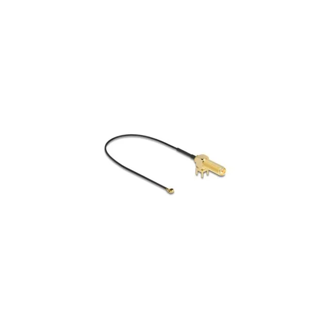 DELOCK Antennenkabel RP-SMA 90 PCB Buchse zum Einbau zu I-PEX Inc. MHF I Stecker 1.13 25cm Gewindelnge 15mm — image 1