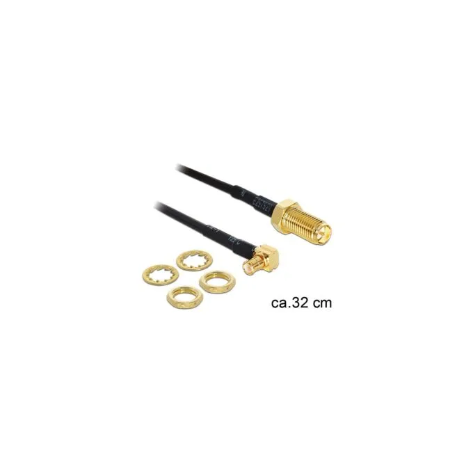 DELOCK Antennenkabel RP-SMA Buchse zum Einbau zu MCX Stecker 90 320mm — image 1