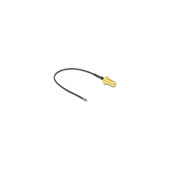 DELOCK Antennenkabel RP-SMA Buchse zum Einbau zu MHF 4L LK Stecker 1.37 10cm Gewindelnge 10mm — image 1