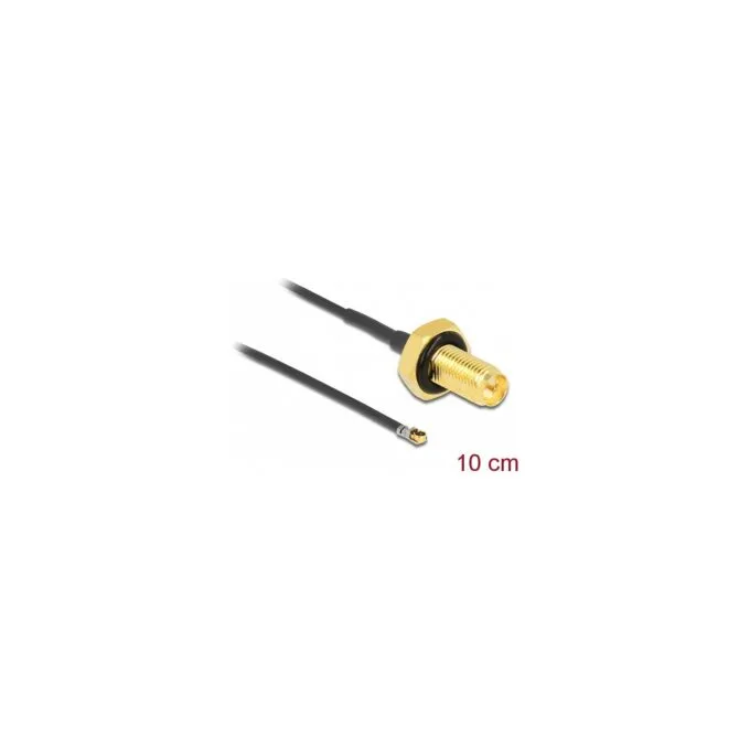 DELOCK Antennenkabel RP-SMA Buchse zum Einbau zu MHF 4L LK Stecker 1.37 10cm Gewindelnge 10mm spritzwassergeschtzt — image 2
