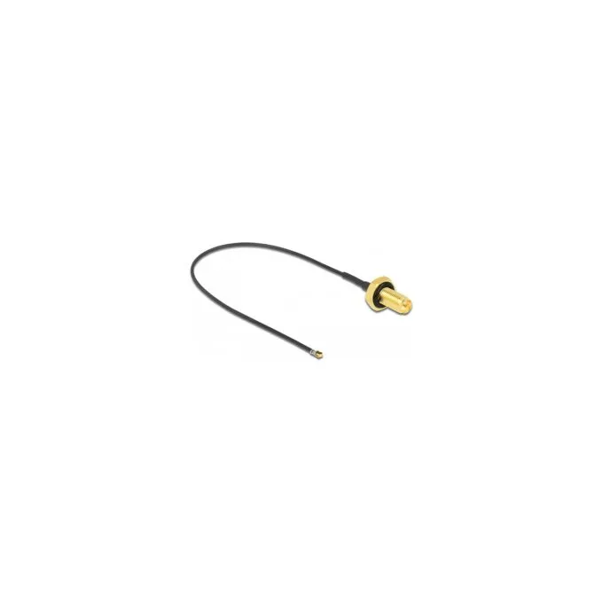 DELOCK Antennenkabel RP-SMA Buchse zum Einbau zu MHF 4L LK Stecker 1.37 20cm Gewindelnge 10mm spritzwassergeschtzt — image 1