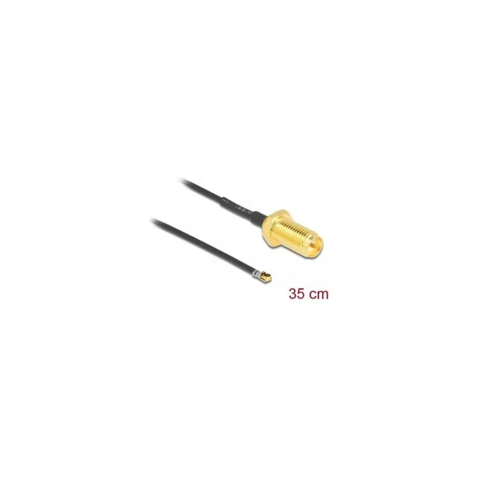 DELOCK Antennenkabel RP-SMA Buchse zum Einbau zu MHF 4L LK Stecker 1.37 35cm Gewindelnge 10mm — image 2
