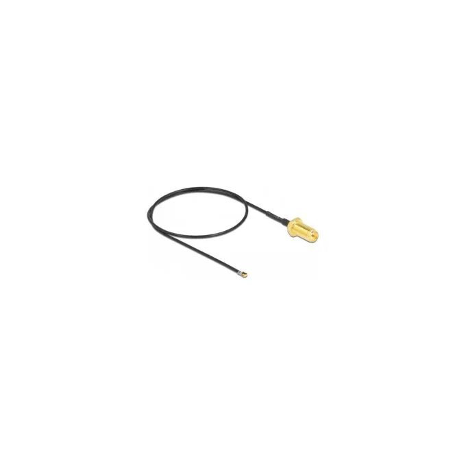 DELOCK Antennenkabel RP-SMA Buchse zum Einbau zu MHF 4L LK Stecker 1.37 35cm Gewindelnge 10mm — image 1
