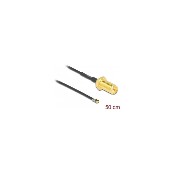 DELOCK Antennenkabel RP-SMA Buchse zum Einbau zu MHF 4L LK Stecker 1.37 50cm Gewindelnge 10mm — image 2