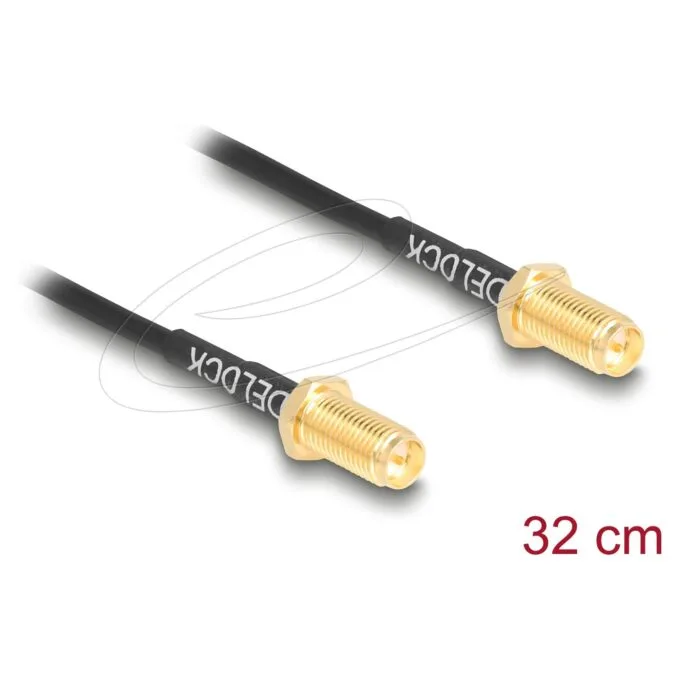Delock Antennenkabel RP-SMA Buchse zum Einbau zu RP-SMA Buchse zum Einbau RG-174 32 cm — image 3
