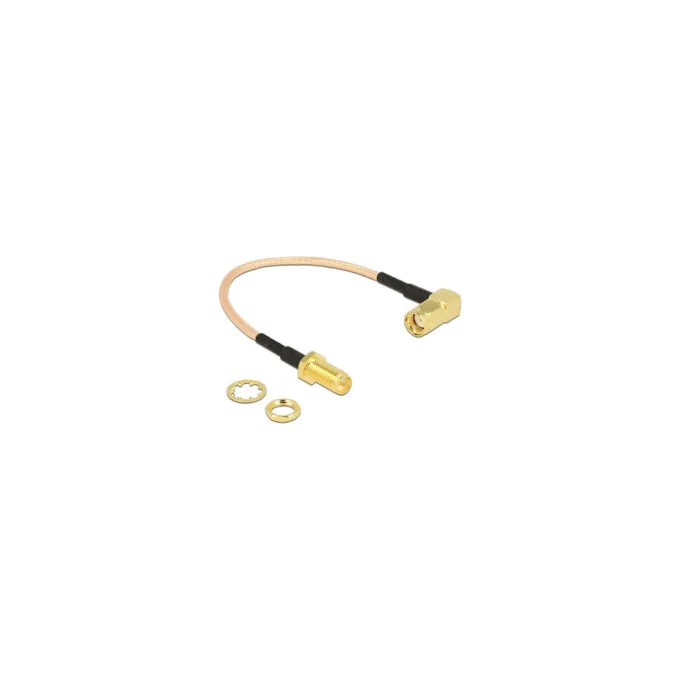 Delock Antennenkabel RP-SMA Stecker 90° to RP-SMA Buchse zum Einbau RG-316 16 cm — image 2