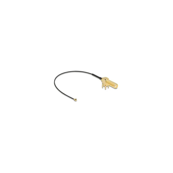 Delock Antennenkabel SMA 90° PCB Buchse zum Einbau zu I-PEX Inc.. MHF® I Stecker 1.13 15 cm Gewindelänge 15 mm — image 2