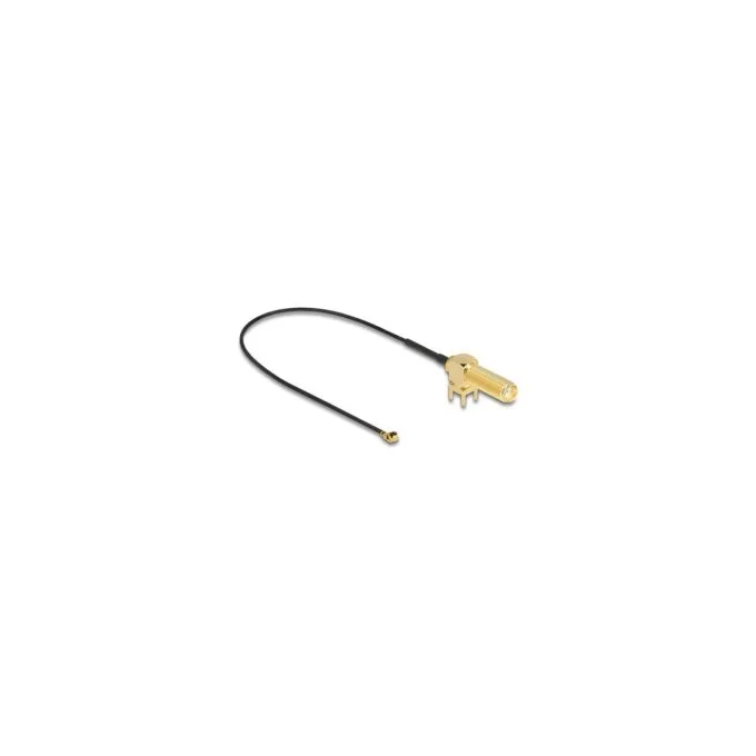 DELOCK Antennenkabel SMA 90 PCB Buchse zum Einbau zu I-PEX Inc. MHF I Stecker 1.13 25cm Gewindelnge 15mm — image 1