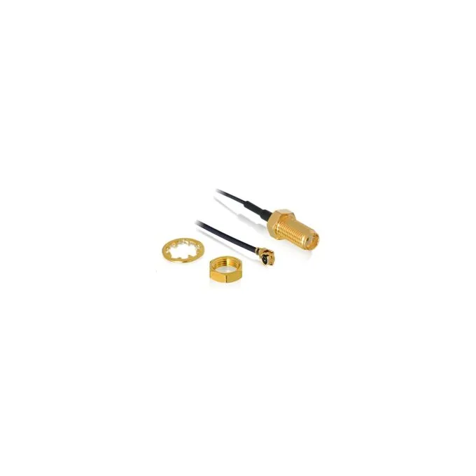 DELOCK Antennenkabel SMA Buchse zum Einbau zu I-PEX Inc. MHF I Stecker 1.37 35cm Gewindelnge 10mm — image 1