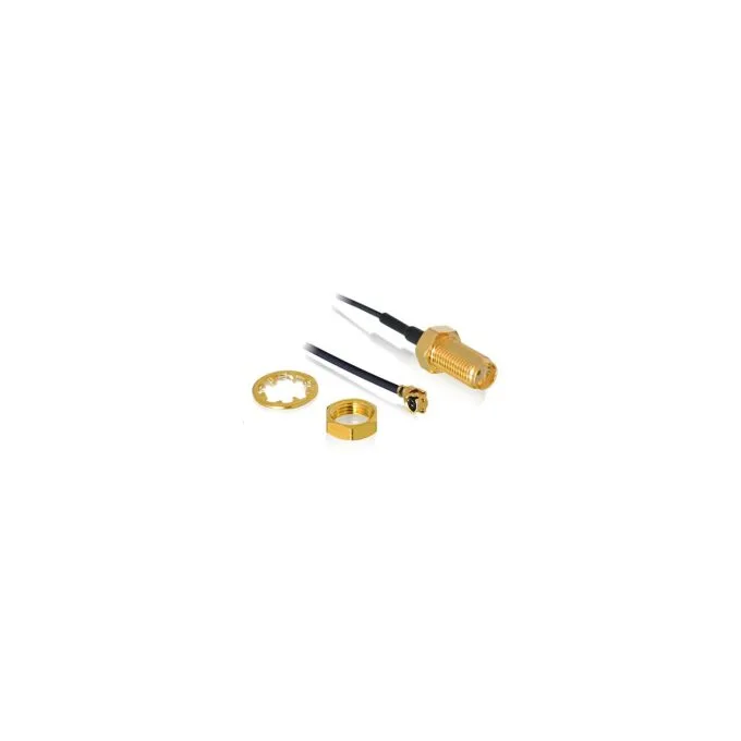 DELOCK Antennenkabel SMA Buchse zum Einbau zu I-PEX Inc. MHF I Stecker 1.37 50cm Gewindelnge 10mm — image 1