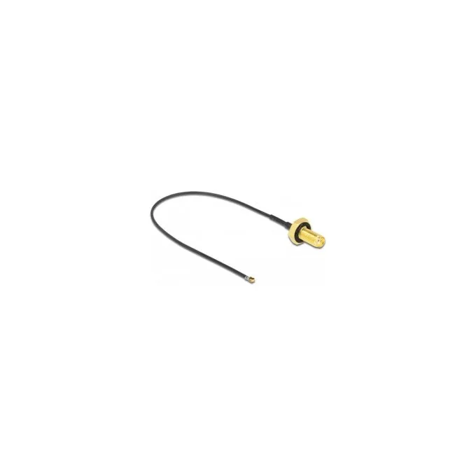 DELOCK Antennenkabel SMA Buchse zum Einbau zu MHF 4L LK Stecker 1.37 20cm Gewindelnge 10mm spritzwassergeschtzt — image 1