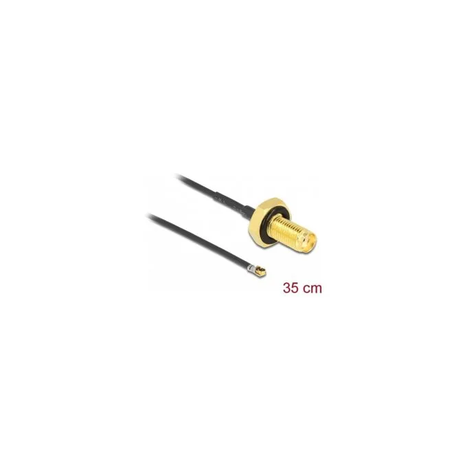 DELOCK Antennenkabel SMA Buchse zum Einbau zu MHF 4L LK Stecker 1.37 35cm Gewindelnge 10mm spritzwassergeschtzt — image 2