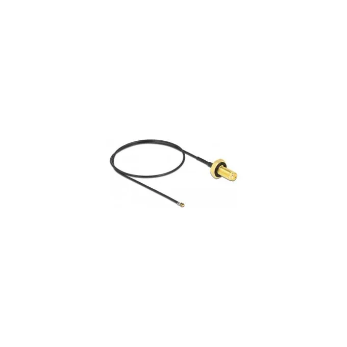 DELOCK Antennenkabel SMA Buchse zum Einbau zu MHF 4L LK Stecker 1.37 35cm Gewindelnge 10mm spritzwassergeschtzt — image 1