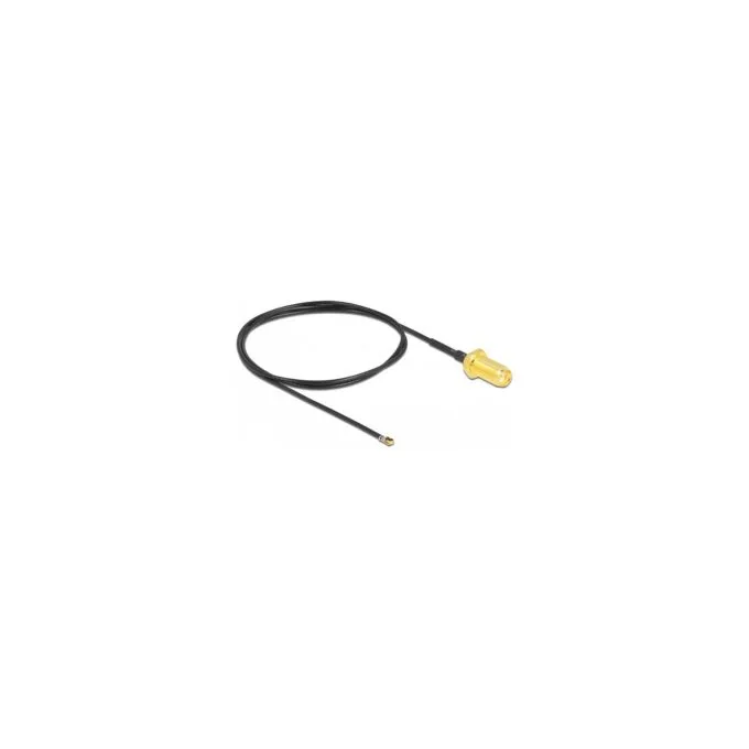 DELOCK Antennenkabel SMA Buchse zum Einbau zu MHF 4L LK Stecker 1.37 50cm Gewindelnge 10mm — image 1