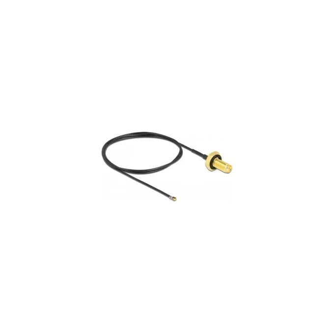 DELOCK Antennenkabel SMA Buchse zum Einbau zu MHF 4L LK Stecker 1.37 50cm Gewindelnge 10mm spritzwassergeschtzt — image 1