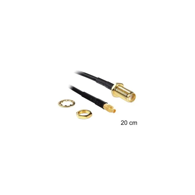 DELOCK Antennenkabel SMA Buchse zum Einbau zu MMCX Stecker 200mm — image 1