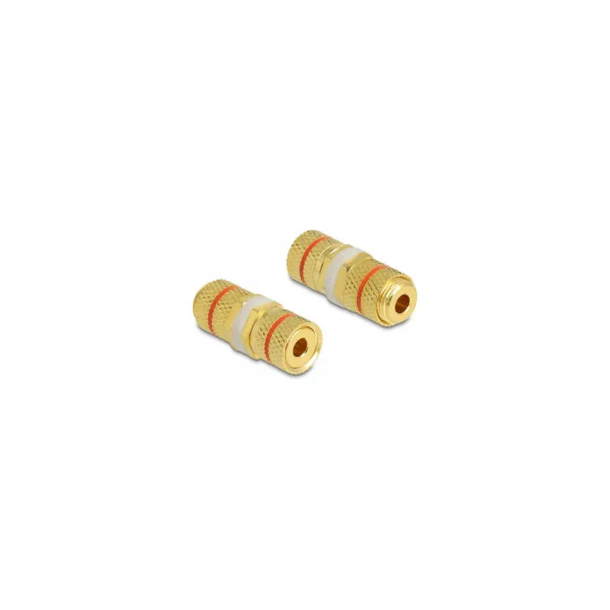 Delock Audio Adapter Polklemme zu Polklemme zum Einbau. Farbring rot — image 1