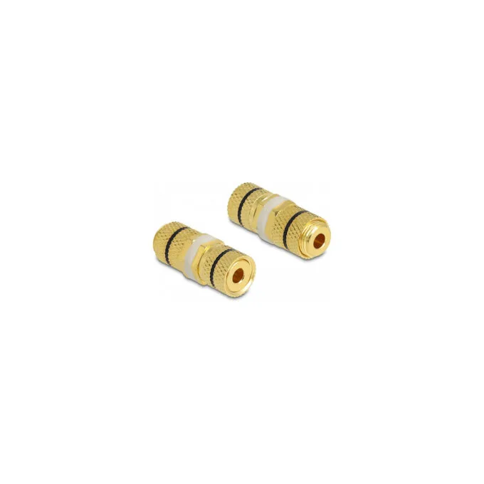 Delock Audio Adapter Polklemme zu Polklemme zum Einbau. Farbring schwarz — image 1