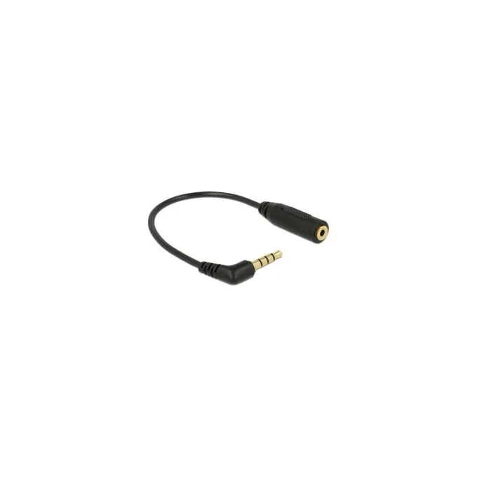 Delock Audiokabel Klinkenstecker 3.5 mm 4 Pin gewinkelt to Klinkenbuchse 2.5 mm 3 Pin — image 1