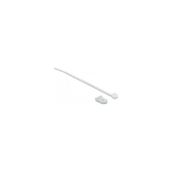 Delock Befestigungsschelle 3.2 mm mit Kabelbinder L 100 x B 2.5 mm weiß — image 1