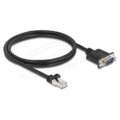 Delock CAN Bus Kabel RJ45 Stecker zu D-Sub 9 Pin Stecker mit Muttern Cat.5e STP 1 m