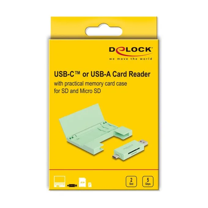 Delock Card Reader USB 5 Gbps USB Type-CTM Typ-A für SD und Micro SD Speicherkarten mit praktischem Speicherkarten Et... — image 5