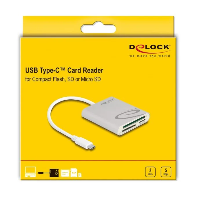 Delock Card Reader USB Type-CTM für Compact Flash. SD oder Micro SD Speicherkarten — image 2