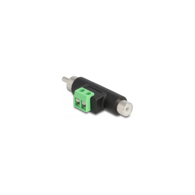 Delock Cinch Stecker und Cinch Buchse zu 2 Pin Terminalblock Adapter — image 1
