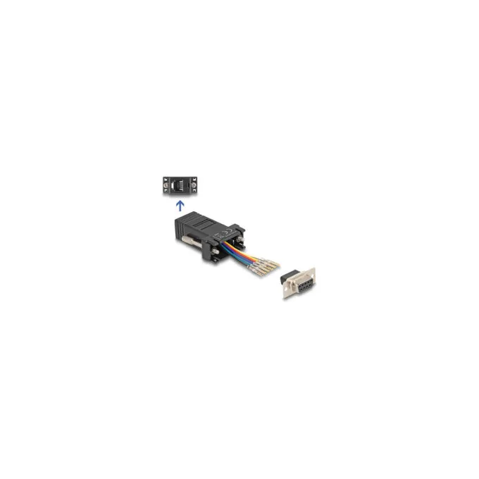 Delock D-Sub 9 Pin Buchse zu RJ12 Buchse Montagesatz schwarz — image 1