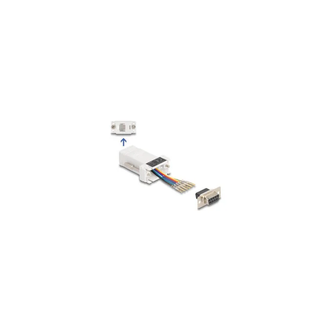 Delock D-Sub 9 Pin Buchse zu RJ12 Buchse Montagesatz weiß — image 1