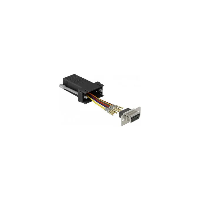 Delock D-Sub 9 Pin Buchse zu RJ45 Buchse Montagesatz schwarz — image 1