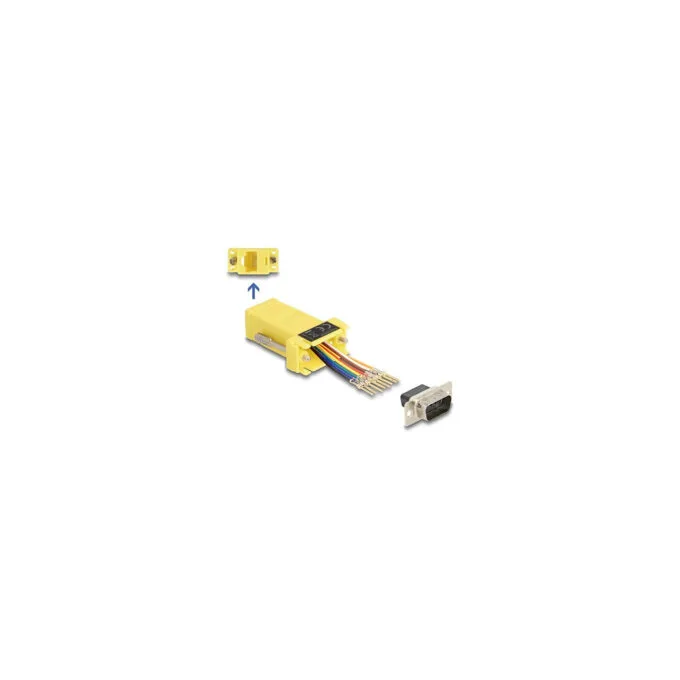 Delock D-Sub 9 Pin Stecker zu RJ45 Buchse Montagesatz gelb — image 1