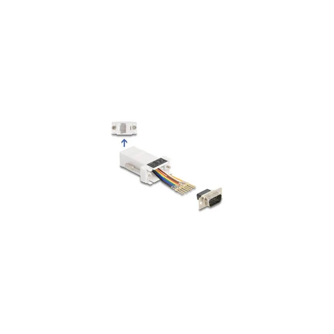 Delock D-Sub 9 Pin Stecker zu RJ45 Buchse Montagesatz weiß — image 1