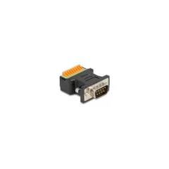 Delock D-Sub 9 Stecker zu Terminalblock Adapter mit Drucktaster