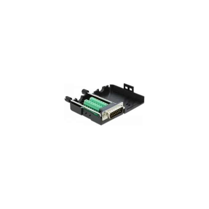 Delock D-Sub15 Stecker zu Terminalblock mit Gehäuse — image 1
