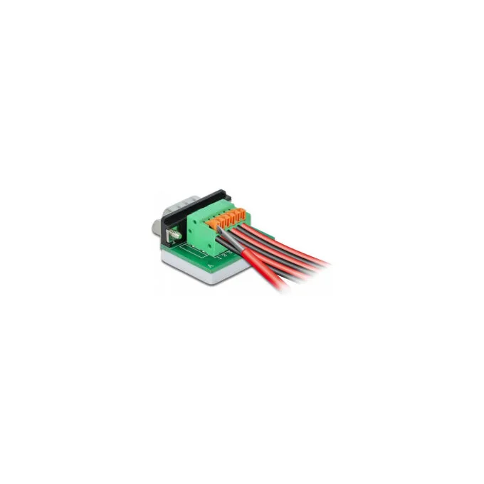 Delock D-Sub9 Stecker zu Terminalblock mit Drucktaster horizontal — image 2