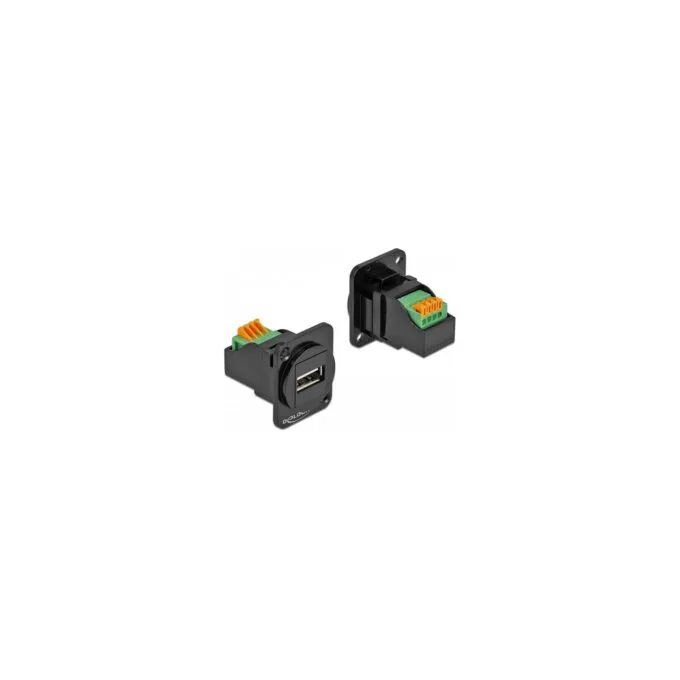DELOCK D-Typ Modul USB 2.0 Typ-A Buchse zu Terminalblock — image 1