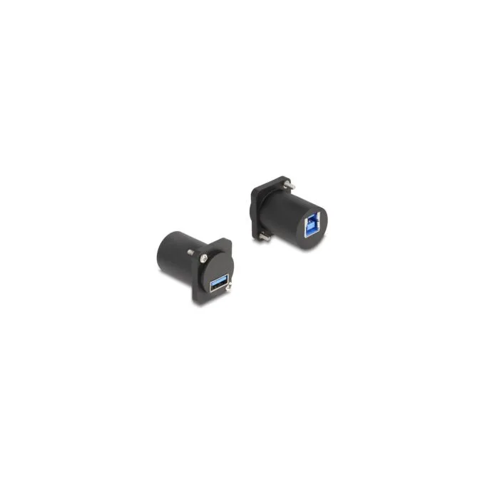 Delock D-Typ Modul USB 5 Gbps Typ-A Buchse zu Typ-B Buchse mit Schrauben schwarz — image 1