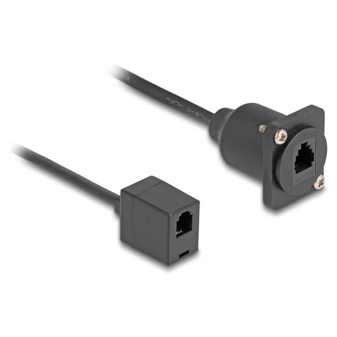 Delock D-Typ RJ10 Kabel Buchse zu Buchse schwarz 30 cm — image 1