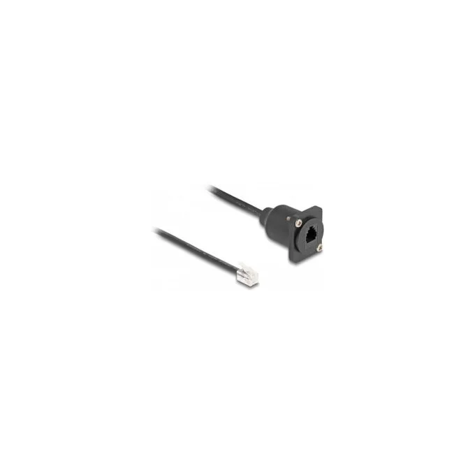 Delock D-Typ RJ10 Kabel Stecker zu Buchse schwarz 30 cm — image 1