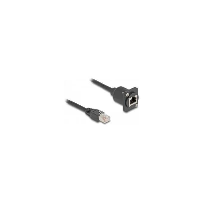 Delock D-Typ RJ45 Kabel Stecker zu Buchse Cat.5e schwarz 20 cm — image 3