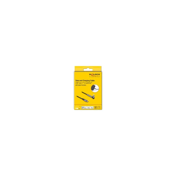 Delock Daten- und Ladekabel USB Type-CTM zu LightningTM für iPhoneTM. iPadTM. iPodTM gewinkelt mit Ständerfunktion sc... — image 3