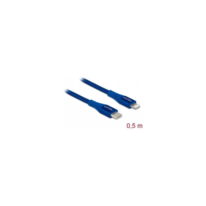 Delock Daten- und Ladekabel USB Type-CTM zu LightningTM für iPhoneTM. iPadTM und iPodTM blau 0.5 m MFi — image 2