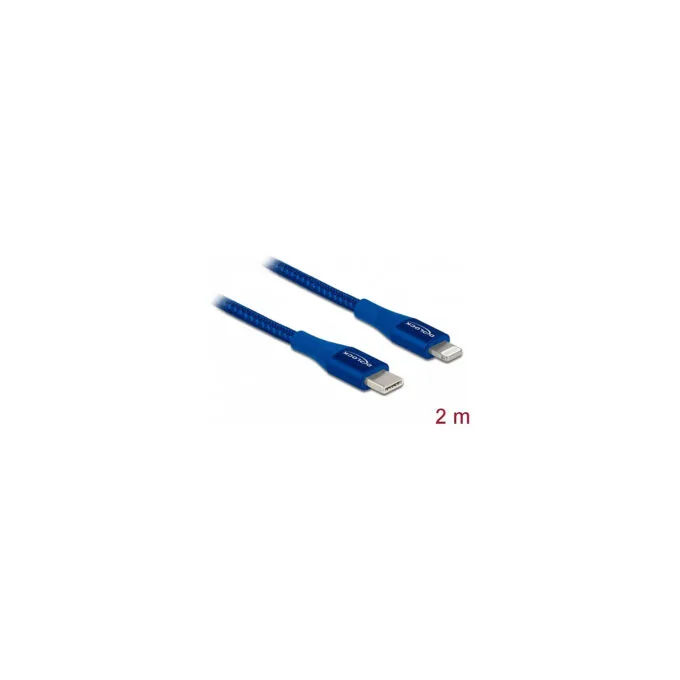 Delock Daten- und Ladekabel USB Type-CTM zu LightningTM für iPhoneTM. iPadTM und iPodTM blau 2 m MFi — image 2