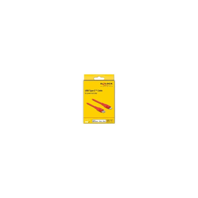 Delock Daten- und Ladekabel USB Type-CTM zu LightningTM für iPhoneTM. iPadTM und iPodTM rot 0.5 m MFi — image 3