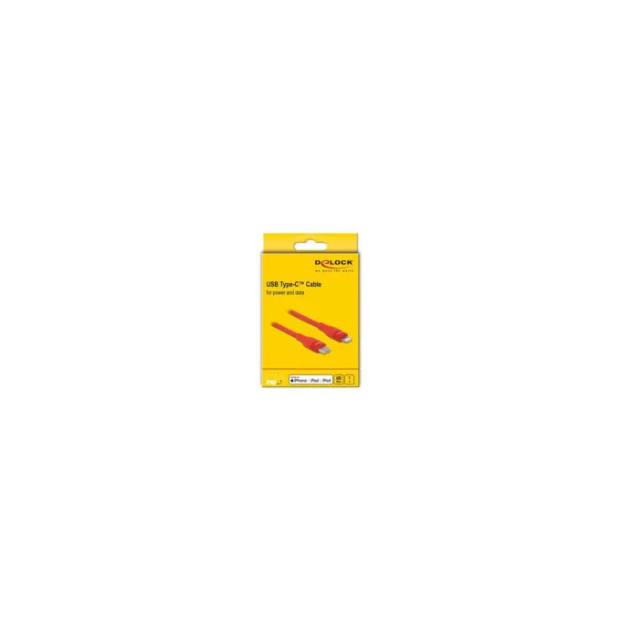 Delock Daten- und Ladekabel USB Type-CTM zu LightningTM für iPhoneTM. iPadTM und iPodTM rot 1 m MFi — image 3