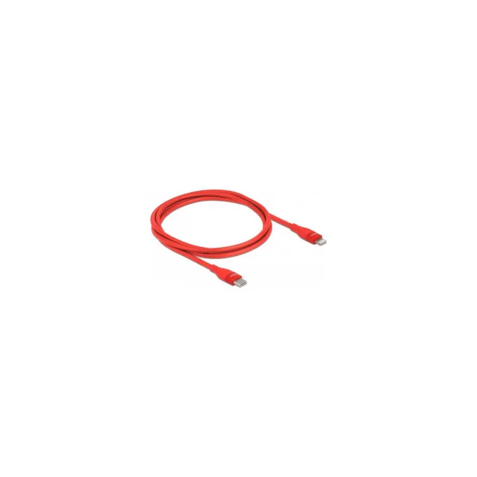 Delock Daten- und Ladekabel USB Type-CTM zu LightningTM für iPhoneTM. iPadTM und iPodTM rot 1 m MFi — image 1