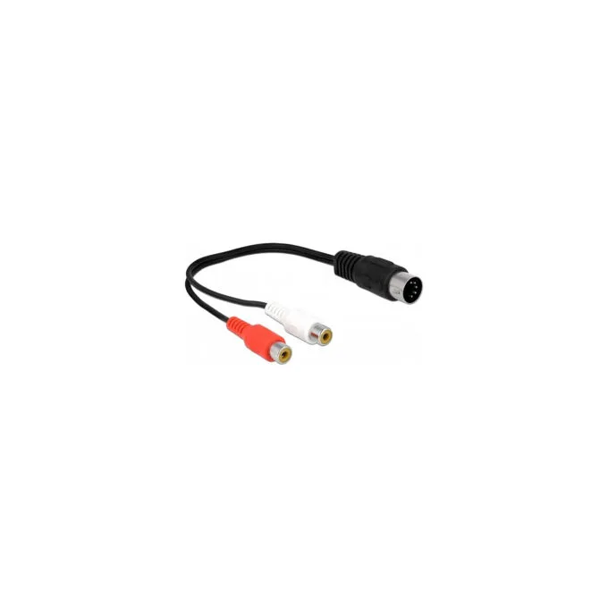 Delock DIN Kabel Diodenstecker 5 Pin zu 2 x Cinch Buchse 20 cm — image 1